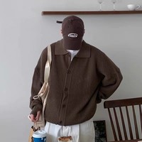 Hochwertige Boutique-Strickjacke für Junge Männer Personalisierte Farbkombination Lässiger Pullover-Mantel Herbst Neuer Stil