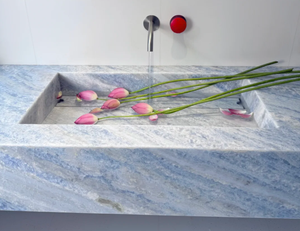 رخام كريستالي أزرق طبيعي فاخر من البرازيل، ألواح شفافة حديثة لتزيين الجدران وطاولات المطبخ وطاولات الطعام والخلفيات والأرضيات - Product Image 4