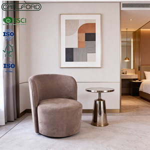 Sillones Giratorios Modernos CARLFORD de Tela para Sala de Estar, Muebles para el Hogar, Sillón con Base de Metal Negro, Sillones para Sala de Estar - Product Image 1