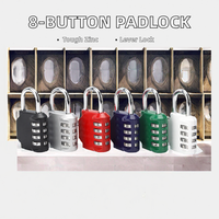 Cadenas de sécurité robuste à 8 boutons, en alliage de zinc rectangulaire thermolaqué, avec mot de passe, pour casier et bagages