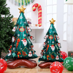 Bán Buôn Nhôm Mylar Phim Hoạt Hình Ballons Globos Heli Vui Vẻ Giáng Sinh Trang Trí Lá Bóng Bay Đứng Cây Giáng Sinh Bóng - Product Image 5