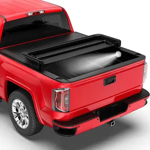 Housse de camion en vinyle PVC souple à trois plis, lit Tonneau Compatible 6.6FT 2014-2018 SILVERADO/SIERRA 1500, 2015-2018 SILVERADO/SI