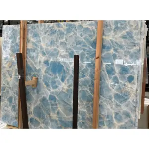 Für Hintergrund Stein Hot Sale Glasierter Marmor Hochglanz polierte Große Platte Topway Natürliche Gute Qualität Blau Moderne Villa Große Platte