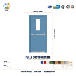 <span class=keywords><strong>Porte</strong></span> <span class=keywords><strong>coupe</strong></span>-<span class=keywords><strong>feu</strong></span> d'urgence à feuille simple avec barre anti-panique pour fabricant et entrepreneur - Prix de projet en gros - Product Image 2