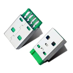 وصلة USB 2.0 نوع A، 4 دبابيس و5 دبابيس، قابس ذكر SMT، موصل USB ذكر للشحن ونقل البيانات