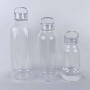 Botella de Agua de Vidrio Borosilicato de la Temporada Actual, de Lujo, 500 ml, Portátil, con Asa y Tapa, a Prueba de Fugas, Libre de BPA, Diseño Moderno - Product Image 5