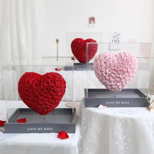 Decorazione Regalo per San Valentino all'Ingrosso, <span class=keywords><strong>Fiore</strong></span> <span class=keywords><strong>Angelo</strong></span> Cuore, Rosa Eterna Preservata in Scatola di Acrilico - Product Image 3