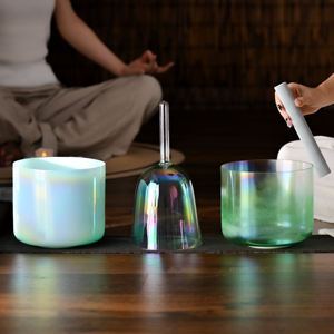 सफलता स्पष्ट क्वार्ट्ज अल्केमिया गायन कटोरा सेट क्रिस्टल ग्रिल-99.99% शुद्धता क्वार्ट्ज 440hz/432hz आवृत्तियों - Product Image 3