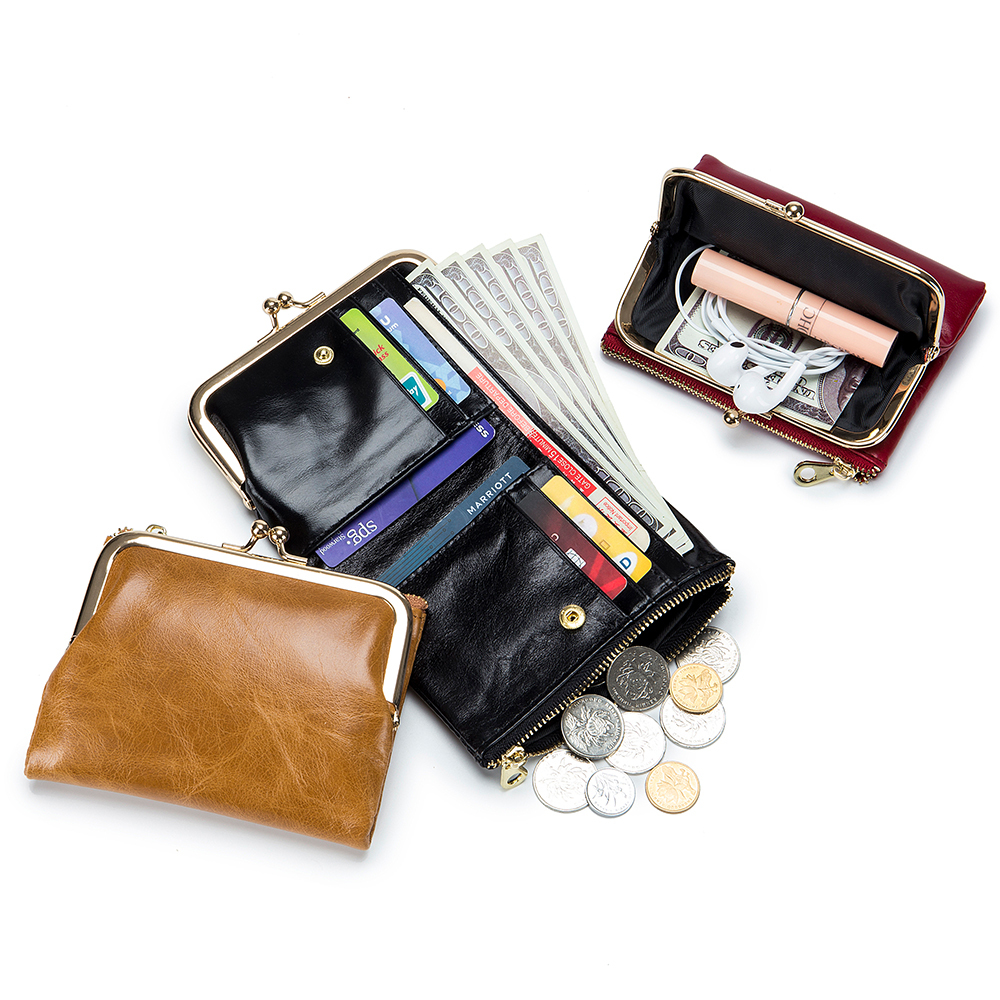 GOIACII Women's Wallet With Zipper Coin Pocket – Compact Vegan Leather Card Purse In Light Pink - View #5