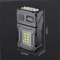 Luz portátil con clip para gorra con rotación de 180° °   Linterna LED COB Recargable por USB con Rotación, para Camping, Emergencias, Advertencia RGB