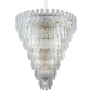 Lustre en verre ondulé irrégulier de luxe pour salle à manger, salon, hôtel, luminaire suspendu d'intérieur - Product Image 1