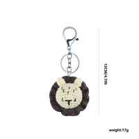 Crochet fait main tête d'ours Crochet porte-clés coton Crochet meulage dents anneau mignon bâton jouet gros porte-clés animal populaire
