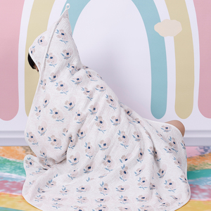 Happyflute thân thiện với môi tinh khiết bông Muslin Áo choàng tắm in vuông trùm đầu khăn cho trẻ em chất lượng cao sử dụng nhà bán buôn - Product Image 5