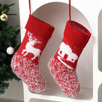 Nouvelles décorations de Noël en laine tricotée, ornements de Noël en peluche, pendentifs pour arbre de Noël, cadeaux pour enfants, sacs à bonbons