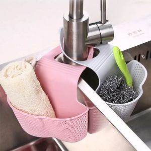 Organisateur de panier suspendu pour évier, support de rangement réglable à clipser pour éponges et sacs de cuisine - Product Image 1
