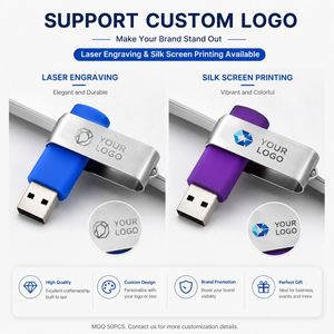 Custom Logo USB Flash Drive Swivel Metal USB <b>Memory</b> Stick Promotional <b>Memory</b> Stick Corporate <b>Gift</b> USB Drive - Product Image 6