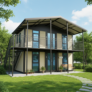 Maison préfabriquée économique à 2 étages, solide, moderne, extensible, petite maison préfabriquée pour logement temporaire - Product Image 2