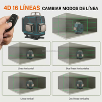 Niveau laser à 16 lignes, auto-nivelant, 4x360, faisceau laser vert 4D, niveau laser vertical, utilisé pour la construction de sols plats