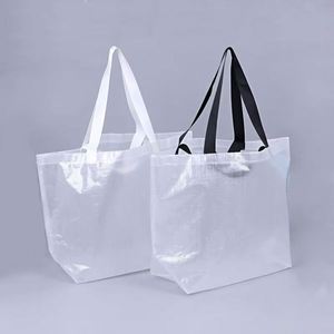 Large Capacity Custom Logo Eco-Friendly PP Woven Tote Bags Durable Handbags with Waterproof Feature for Shopping - Product Image 2