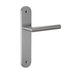 İspanyol tarzı mat fırçalanmış alüminyum/paslanmaz çelik/çinko alaşım Oval kapı kolu kapalı ahşap kapılar için - Product Image 5