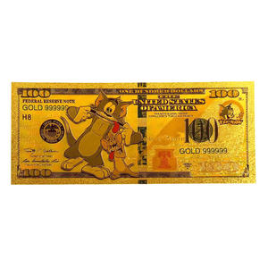 Billet de banque commémoratif en feuille d'or de 100 dollars, motif dessin animé classique américain <span class=keywords><strong>Tom</strong></span> et <span class=keywords><strong>Jerry</strong></span>, vente chaude - Product Image 2