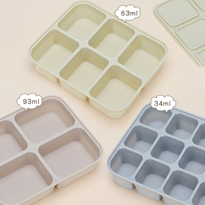 Bạch Kim Silicone <span class=keywords><strong>Ice</strong></span> Box Tủ Đông 4 6 12 Cup Silicone Tủ Đông Khay Với Nắp Thực Phẩm Lưu Trữ Container Cho Tự Chế Bé Thực Phẩm - Product Image 3