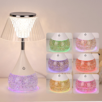Nouveau style nuit rvb paillettes bouteille fond transparent rubik cube led lampe de bureau avec abat-jour en cristal
