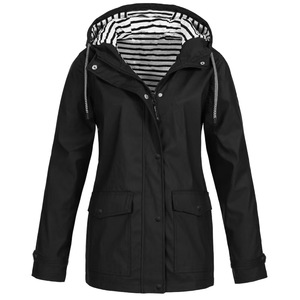 Capuche imperméable en PU longue de haute qualité pour femmes, vêtements de pluie coupe-vent à la mode pour la randonnée en plein air - Product Image 6