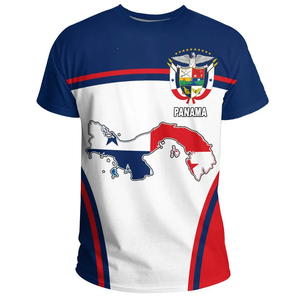 Ropa de poliéster para hombre, camiseta con bandera activa de Panamá por sublimación para hombre, envío directo, camisas panameñas personalizadas de talla grande para hombre - Product Image 1