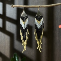 AHAYA Boucles d'oreilles pendantes à pampilles perlées colorées style bohème en alliage de cuivre, accessoire de mode féminin pour sublimer votre style