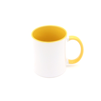 Mug en céramique de style américain de 330 ml avec revêtement de transfert thermique, disponible en plusieurs couleurs, avec poignée
