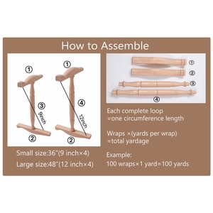 Enrouleur de fil en bois réglable 2-en-1, outil d'enroulement de pelotes en bois de hêtre de 1/1,3 yard pour le filage à la main - Product Image 4