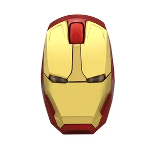 2.4 GDPI1600 Mouse Nirkabel Pria, Kepribadian Kreatif Iron Man Bisu Mouse Komputer Baterai