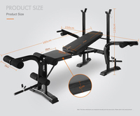 Banc de musculation multifonctionnel Banc de musculation réglable avec barre de traction latérale Équipement de remise en forme Bancs de musculation de salle de sport Rack