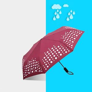 Parapluie publicitaire portable personnalisé avec logo, impression intégrale, pliable, cadeau de voyage, minimaliste, coupe-vent, ouverture manuelle, promotionnel - Product Image 4