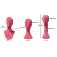 DELIANG haut de gamme velours tête Mannequin mousse buste robe forme présentoir pour cheveux chapeau écharpe dans le magasin de détail Boutique utilisation