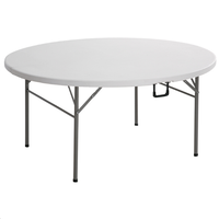 Mesa plegable para pícnic al aire libre, 4 pies, 6 pies y 8 pies, plegable, redonda, de plástico, portátil, para eventos