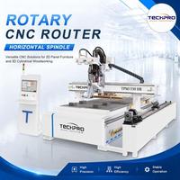 Machine de découpe CNC à axe rotatif 1325 1530 avec broche horizontale pour portes en bois, panneaux, pieds de meubles et escaliers