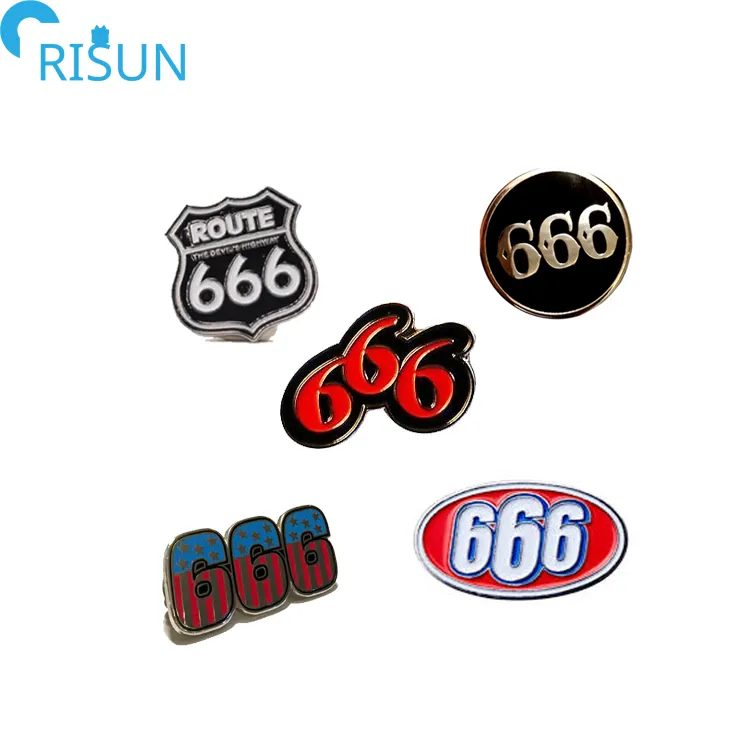 Grosir Tiket Satu Arah Ke Neraka Enamel Pin Nomor Keberuntungan 666 Bros Logo Kustom Lembut Keras Enamel 666 Pin Produsen