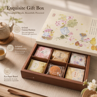 Boîte cadeau personnalisée RDY avec compartiments individuels et plateau d'insertion pour pâtisseries, desserts, gâteaux de lune, biscuits et emballages alimentaires