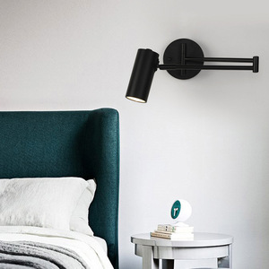 Lampe murale <span class=keywords><strong>LED</strong></span> pliable <span class=keywords><strong>de</strong></span> style nordique, support en métal noir doré, projecteur créatif à double bascule réglable pour chambre à coucher, <span class=keywords><strong>salle</strong></span> <span class=keywords><strong>de</strong></span> <span class=keywords><strong>bain</strong></span> - Product Image 3