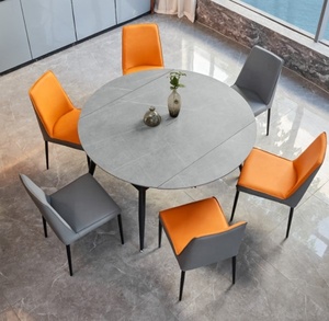 2022 thiết kế mới thời trang hiện đại bàn ăn hình khối nhỏ bằng đá cẩm thạch với kim loại cho gia đình và khách sạn sử dụng nhà bếp - Product Image 3