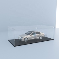 RECHI illuminé acrylique Garage Kit boîte de présentation de stockage acrylique jouet voiture modèle vitrine d'affichage avec lumière LED et boîte anti-poussière
