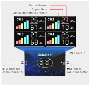 Répéteur 4 bandes Lintratek compatible B12 B5 B2 B4 AGC 700/850/1700/1900 MHz, amplificateur de signal cellulaire 2G/3G/4G 70 dB - Product Image 3