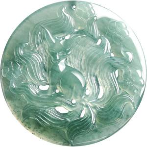 Pendentif en jade naturel bleu jadeite, renard à neuf queues, style chinois, design original, unisexe, cadeau avec certificat d'évaluation DW28 - Product Image 5