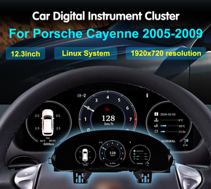 Tableau de bord numérique Krando 12,3 pouces pour Porsche Cayenne 2003-2009, affichage du compteur, cockpit virtuel, Linux Carplay - Product Image 1