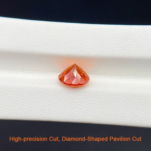Lab Created Round Orange Sapphire Loose <b>Stone</b>, Multi‑Shades Golden Sweet Honey Orange Tone Synthetic <b>Gem</b> for Jewelry Setting - Product Image 2