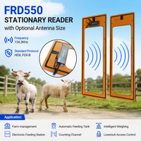 Lecteur fixe d'animaux 134,2 kHz avec 1 contrôleur, 2 antennes de panneau FDX-B HDX pour pesée intelligente, compatible RS232 RS485, prise en charge OEM