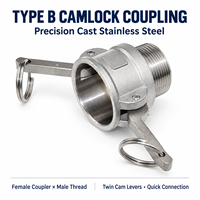 Raccord Camlock Type B en acier inoxydable, coupleur mâle et femelle à filetage NPT