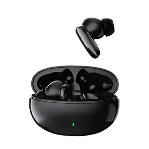 Headphone In-Ear bentuk elips unik kecil portabel warna hitam putih Headphone 230mAh kotak pengisi daya True Wireless Stereo TWS earbud